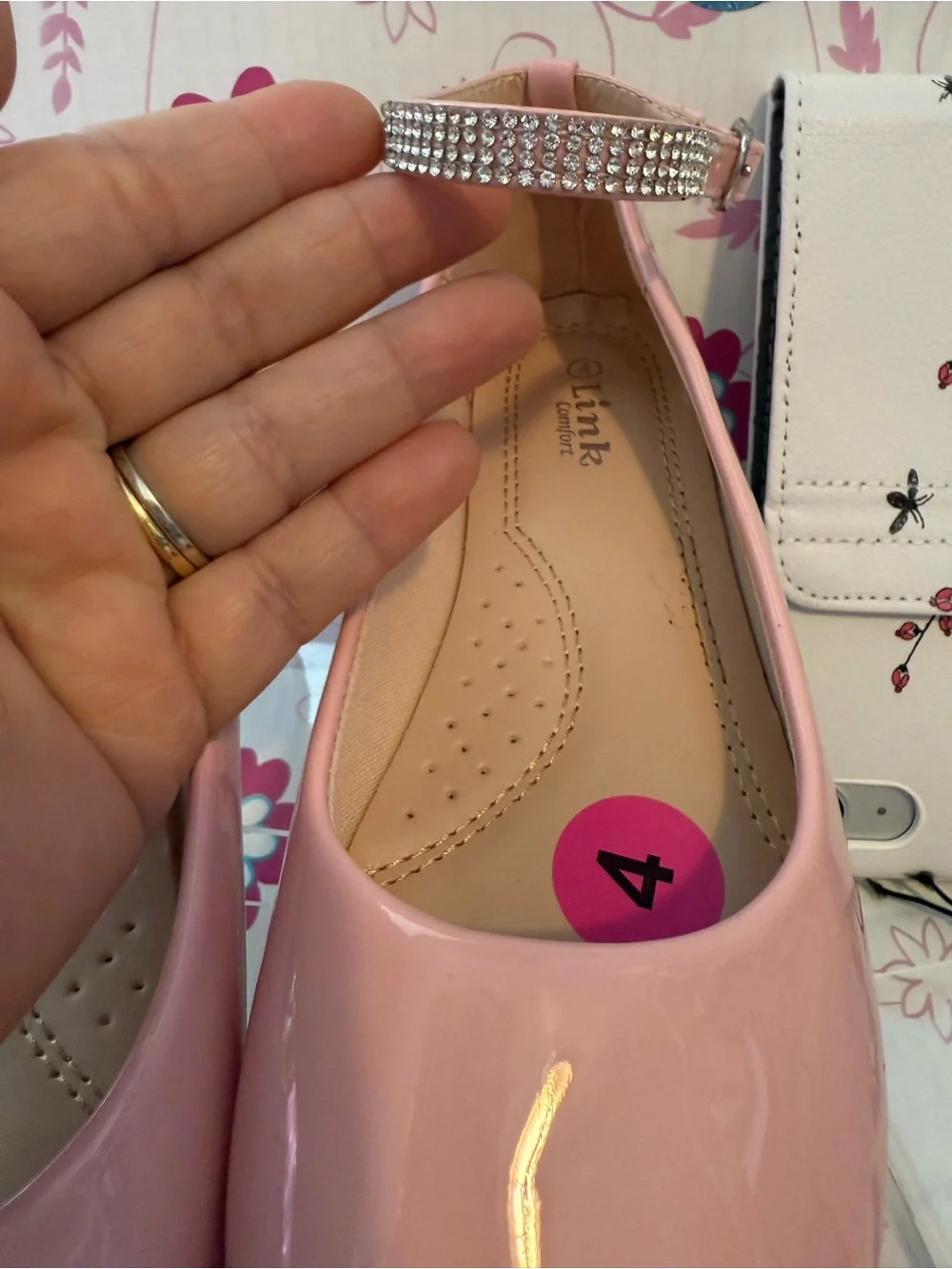 Pink Ankle-Strap Ballet Flats Dress shoes